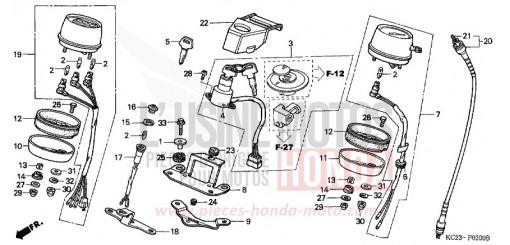 COMPTEUR/JEU DE CLEF (E/ED/F/G/SD/SW) CM125CC de 1982